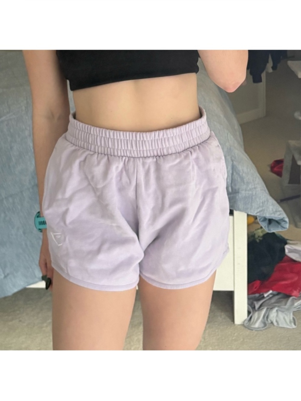 Gymshark Women’s Lavender Elastic-Waist Shorts size medium